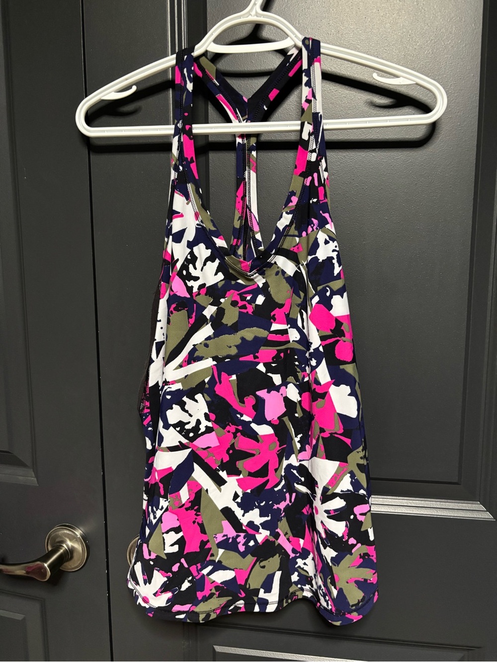 lululemon athletica Abstract Print Racerback Tank Top - Pink, Navy, White, Olive